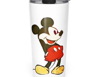 Stainless Steel 20-oz Tumbler – Spill-Resistant Vintage Mickey Mouse Travel Mug