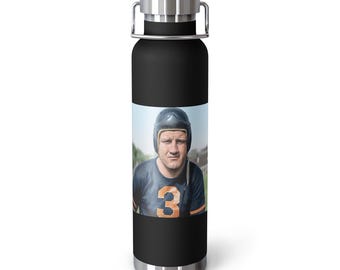 シカゴ・ベアーズ 1934年NFLチャンピオンシップ、ブロンコ・ナガースキー フットボール フラスコ ギフト 銅製断熱フラスコ ウォーターボトル