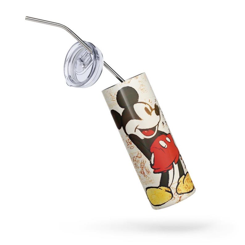 Sassy Mickey Mouse Tumbler | Mickey Mouse Tumbler, 20oz Retro Disney Stainless Steel Cup, Funny Aesthetic Coffee Mug with Lid & Straw image 9