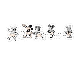 ミッキーマウススケッチステッカー、気泡フリービニールデカール、ヴィンテージミッキー