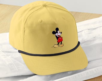 Golf Rope Snapback Hat | Vintage Mickey Mouse Golf Rope Snapback Cap