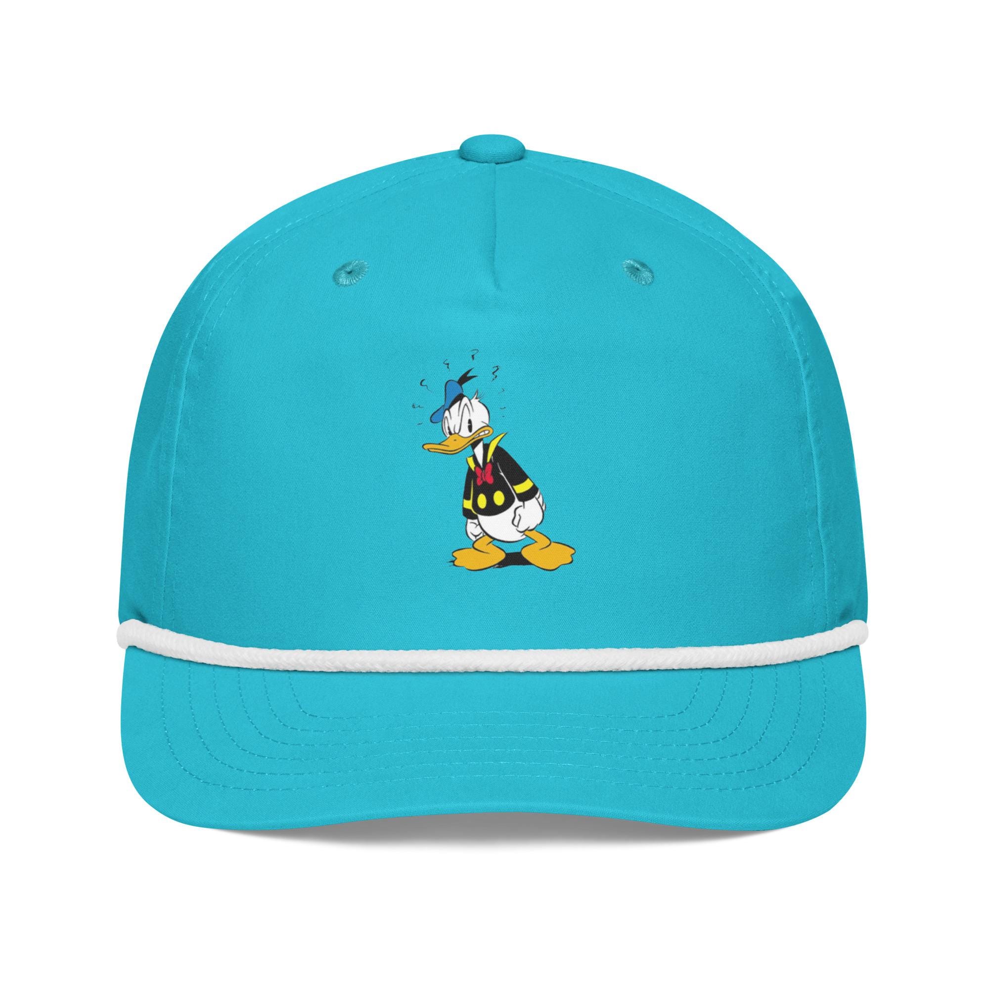 Disney Donald Duck Cap Vintage 1970s White Yellow Blue Outdoors Snapback Hat Vintage 90s Disney Donald Duck Snapback Hat Adult Navy Blue  main image 2