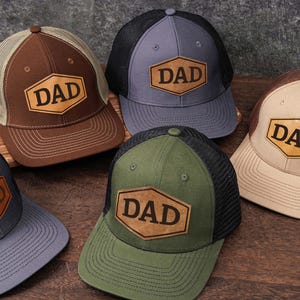 Personalized Dad Hat,Vintage Hat for Dad,Leather Patch Hat,Trucker Hat,Fathers Day Gift,Gift for Husband,Gifts for New Dads,Grandpa Present image 4