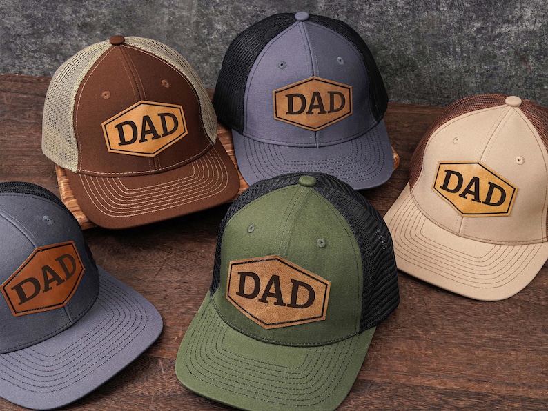 Personalized Dad Hat,Vintage Hat for Dad,Leather Patch Hat,Trucker Hat,Fathers Day Gift,Gift for Husband,Gifts for New Dads,Grandpa Present image 4