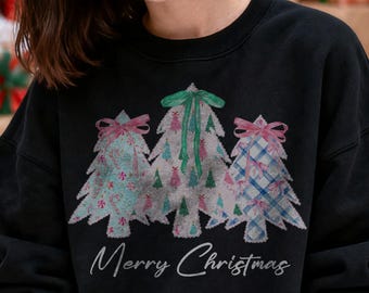 Vrolijk kerstfeest png, kerstbomen png, populair kerstontwerp, kerstvibes png, vintage kerst png, retro kerst png