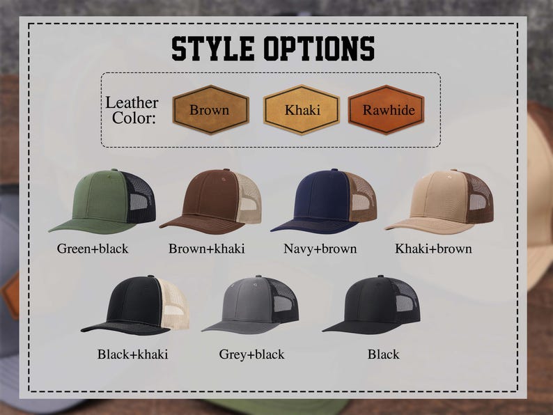 Personalized Dad Hat,Vintage Hat for Dad,Leather Patch Hat,Trucker Hat,Fathers Day Gift,Gift for Husband,Gifts for New Dads,Grandpa Present image 5