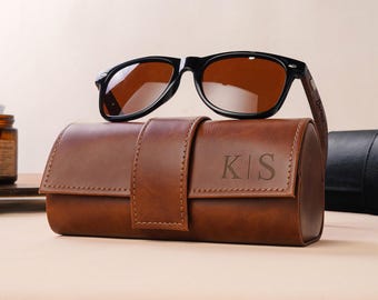 Personalized Leather Glasses Box,Leather Glasses Case,Gifts for Men,Custom Glasses Case,Groomsmen Gift,Bridal Party Gift