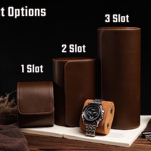 Scatola porta orologi in pelle personalizzata, astuccio arrotolabile per 3 orologi, custodia da viaggio per orologi, regalo per lui immagine 5
