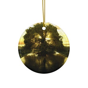 Ceramic Ornaments with Nature Design, Holiday Decor, Unique Gift, Home Decoration, Tree Print, Festive Ornament, Seasonal Charm