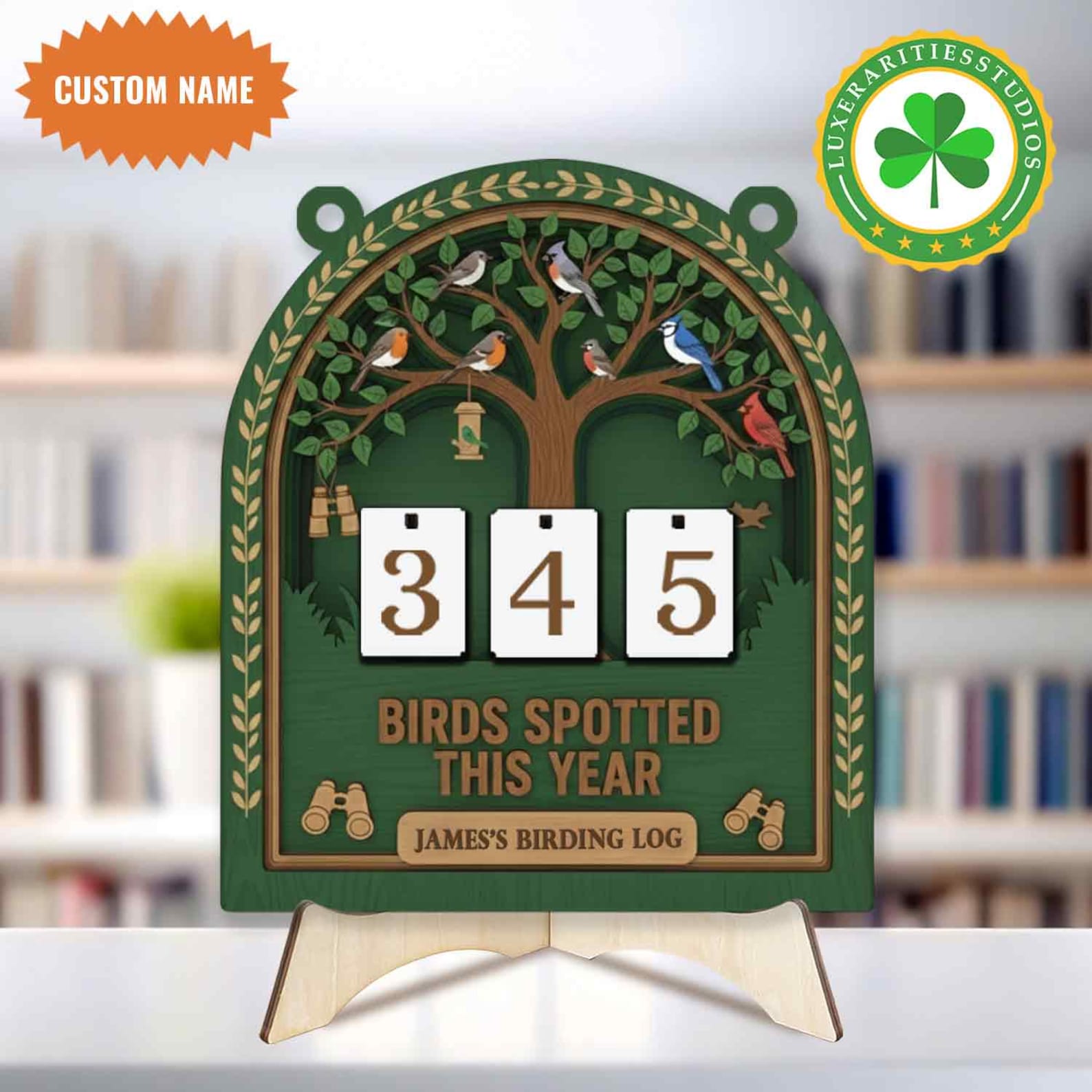 Personalized Birding Tracker Sign, Wooden Flip Number Tracker, Nature ...