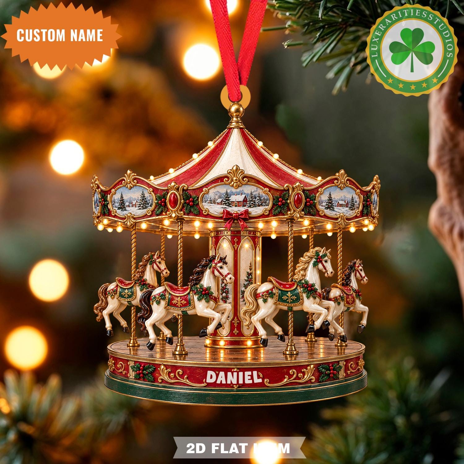 Vintage Christmas Merry Go Round - Etsy