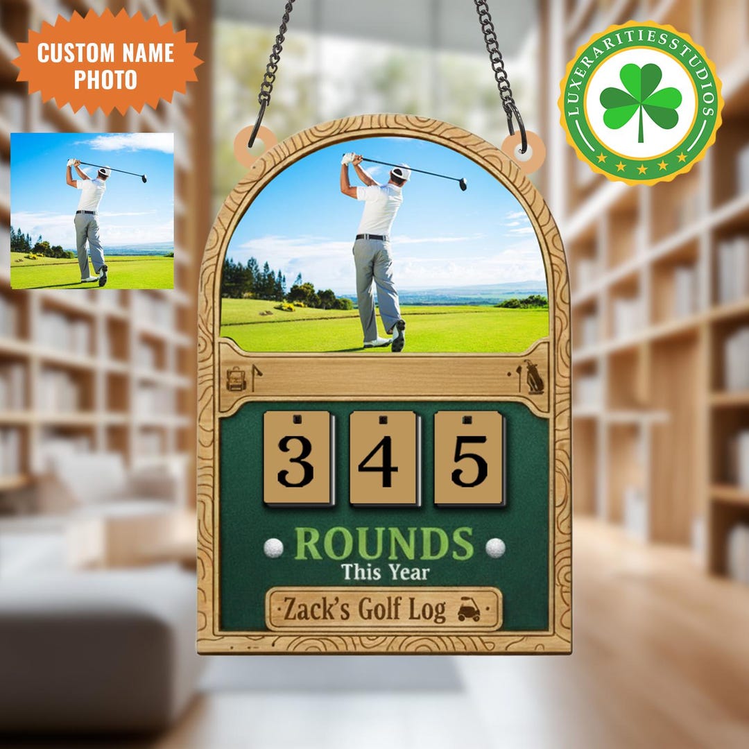 Personalized Photo Golf Rounds Tracker Sign, Wooden Score Display - Etsy
