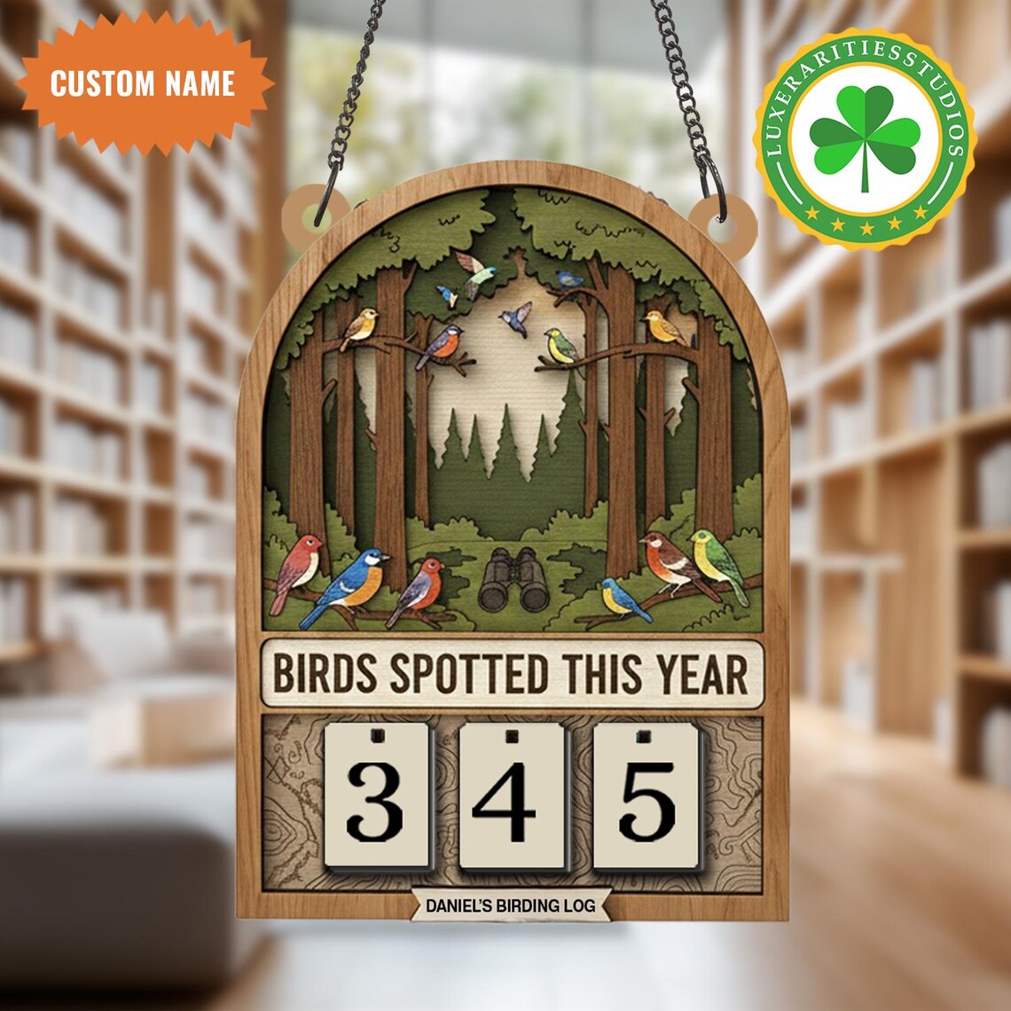 Custom Birding Tracker Sign, Birds Spotted Counter Display, Nature ...