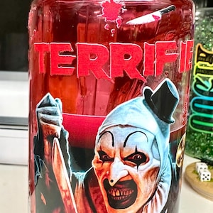 20 ounce Terrifier themed blood drip tumbler