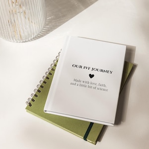 Our IVF Journey Journal | Fertility Journal for IVF Moms | Infertility Planner Notebook | Faith Love Science Diary