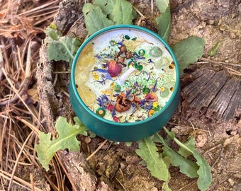 Money Drawing Candle – Manifest Wealth, Luck & Opportunity – Green Aventurine and Citrine Crystal Candle