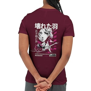 T-shirt graphique premium Anime |  T-shirt ras du cou unisexe | Streetwear urbain japonais