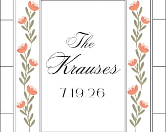 Glasmalerei Hochzeitsschild Vorlage | Canva Bearbeitbar | DIY TikTok Trend (Instant Download)