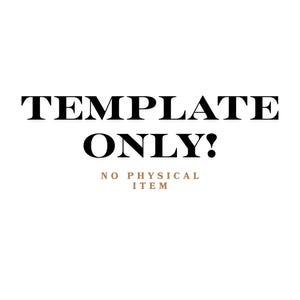 K&ouml;nnte beinhalten: Wei&szlig;er Hintergrund mit dem Text "TEMPLATE ONLY!" in fetter, schwarzer Schrift. Darunter, in kleinerer, brauner Schrift, steht "NO PHYSICAL ITEM". Das Bild zeigt eine digitale Vorlage.