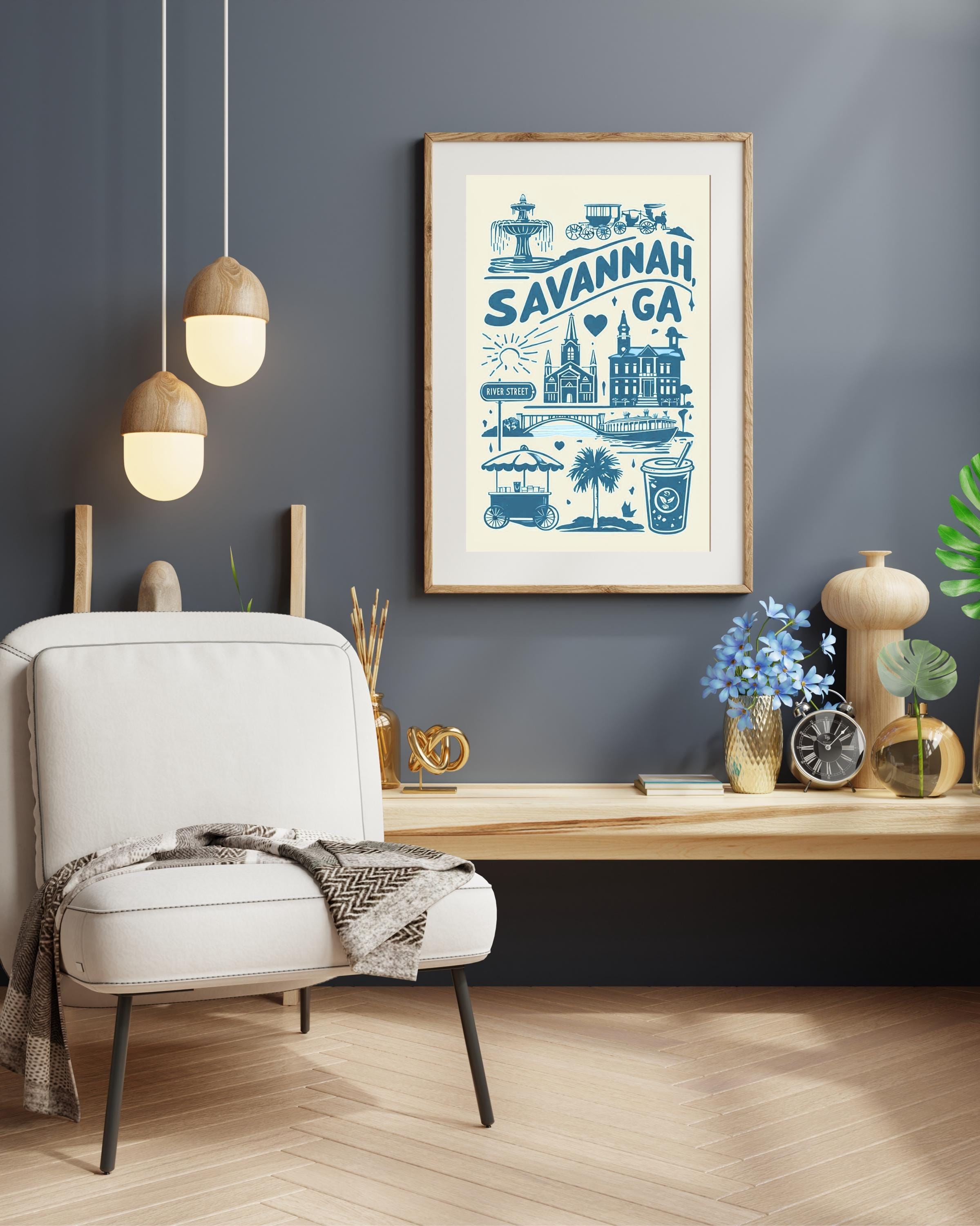 Savannah Georgia Print | Multiple Sizes | Historic Southern Wall