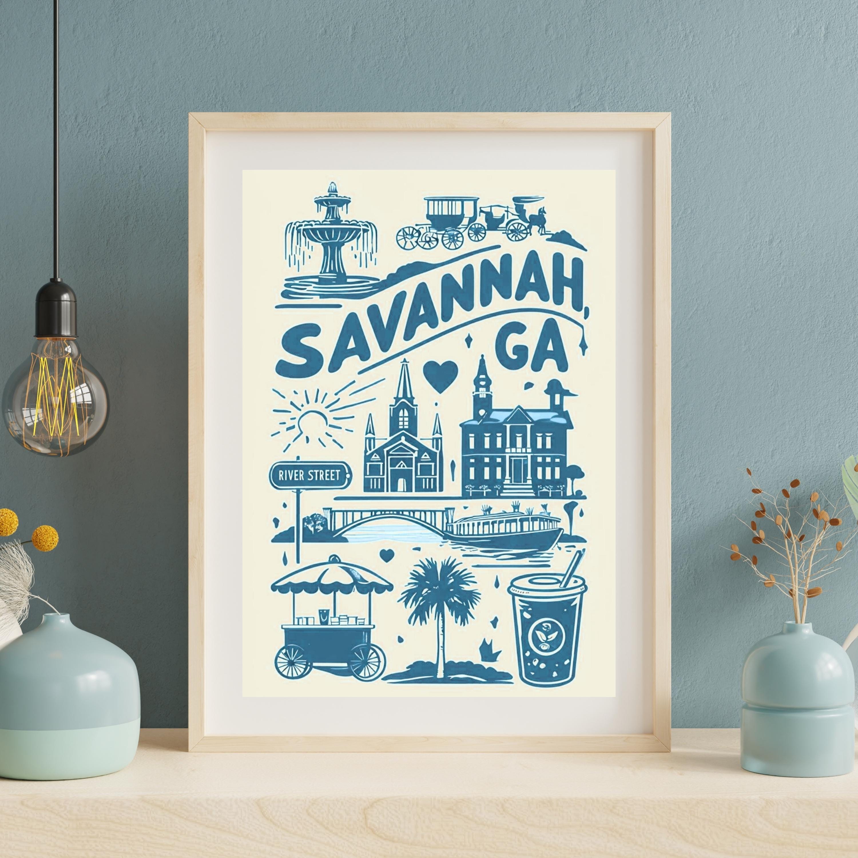 Savannah Georgia Print | Multiple Sizes | Historic Southern Wall