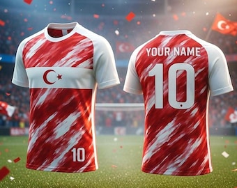 Gepersonaliseerd voetbalshirt Turkije 2026, gepersonaliseerde team voetbalset, cadeau-idee