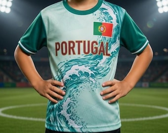 Portugal Kinder Voetbalshirt – Shirt met gepersonaliseerde naam en nummer voor mannen en vrouwen, kinderfanbeker