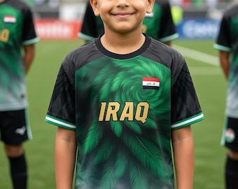 Iraaks voetbalshirt voor kinderen – Voetbalshirt met gepersonaliseerde naam voor mannen en vrouwen, sportcadeau voor hem