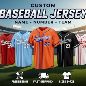 Custom Print Stitch Sequin Pinstripe Baseball Jersey,  Name Number Logo Team Shirt, Men Women Youth Kid  Sportswear