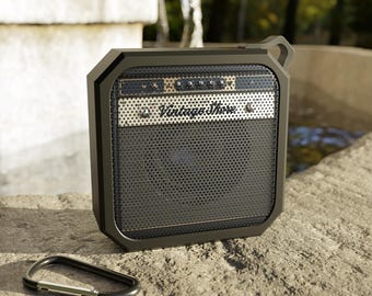 Enceinte Bluetooth vintage Shore : lecteur de musique portable étanche