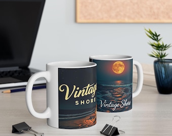 Vintage Car Ceramic Mug: Retro Automotive Coffee Cup