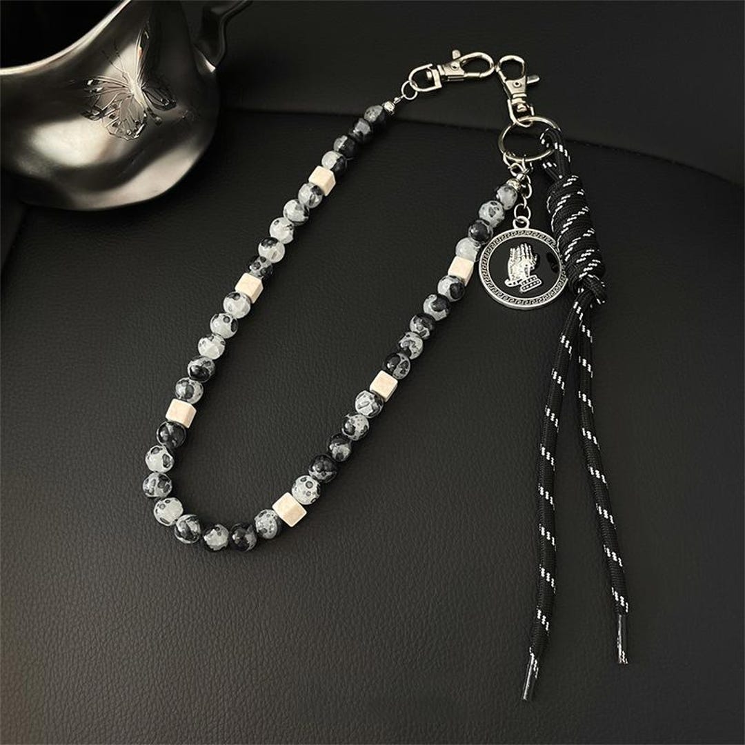 Handmade Beaded Portrait Waist Chain, Unisex Punk Jean Chain for Men ...