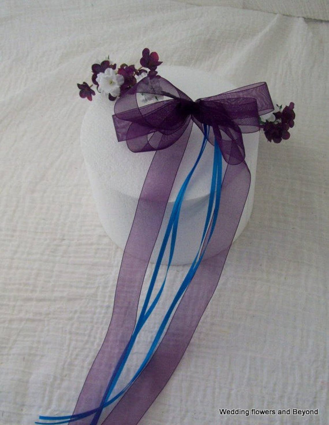 Flower Girl Head Pieces Made to Order 2 Purple and White Etsy