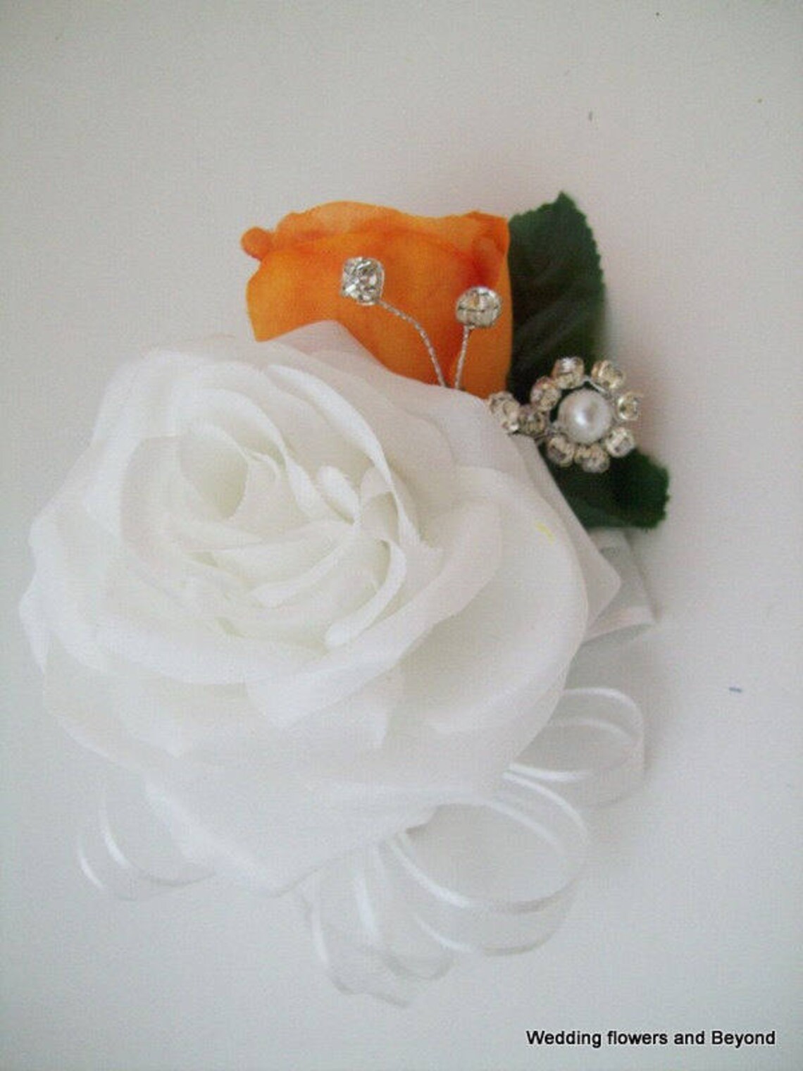 Prom Orange and White Corsage Orange Corsages Corsage With Etsy