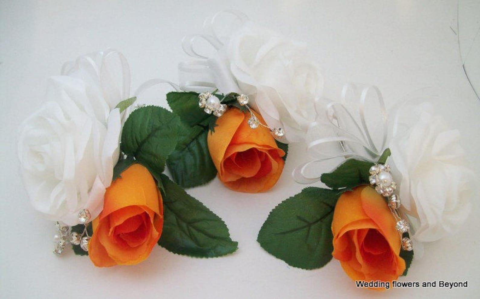 Prom Orange and White Corsage Orange Corsages Corsage With Etsy
