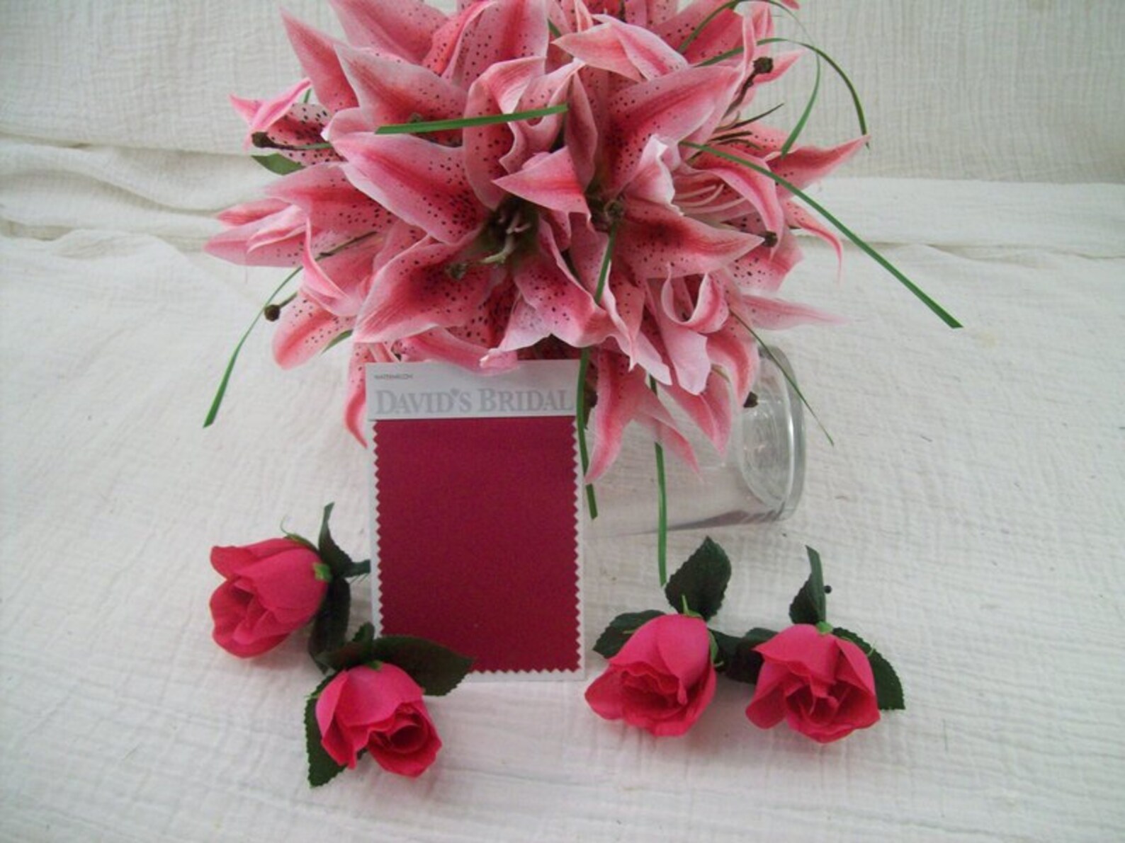 Pink Lily Bridal Bouquet Set Lily Bouquets Hot Pink Bridal Etsy