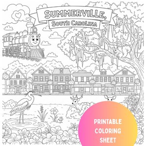 Our Town Coloring Sheet | Summerville South Carolina Printable Download