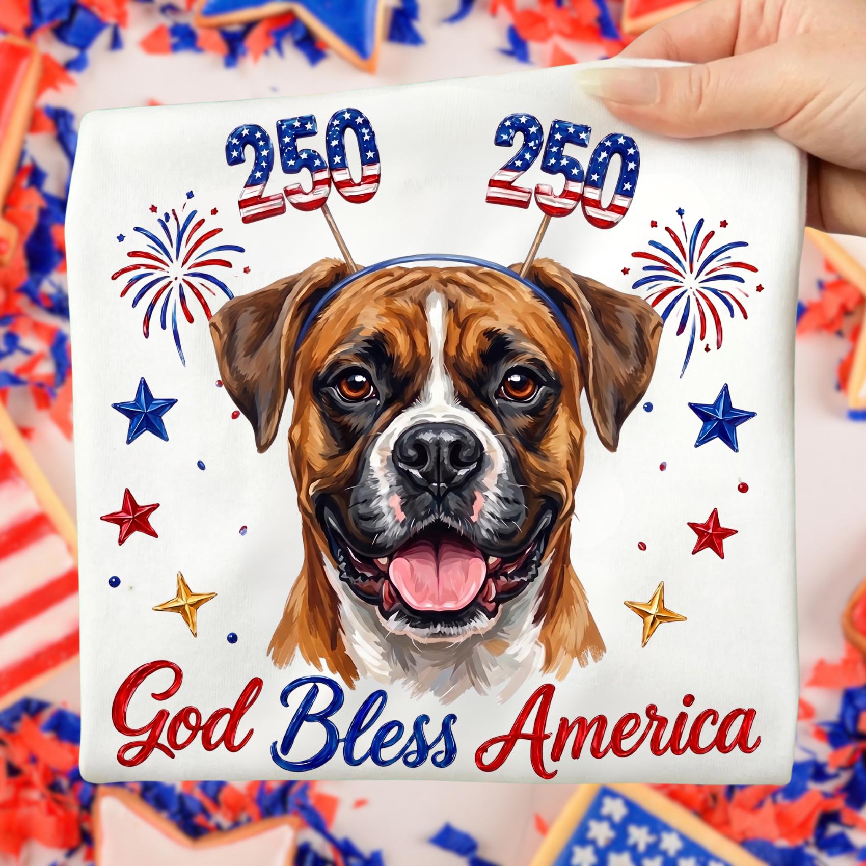 Boxer God Boxer PNG, God Bless America PNG, America 250th Birthday Png, July 4 ...