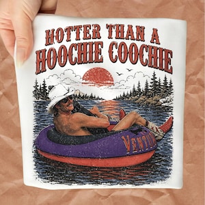 Más caliente que una hoochie coochie PNG, Música country PNG, Vintage Retro, Diseño de sublimación