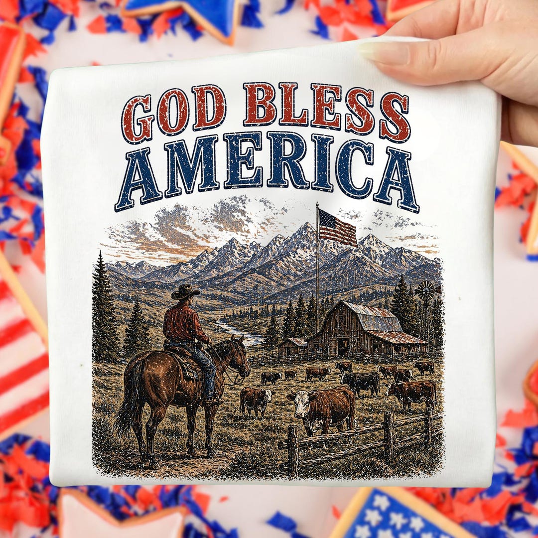 God Bless America PNG, Vintage Ranch America 250th Birthday Png, July 4 ...