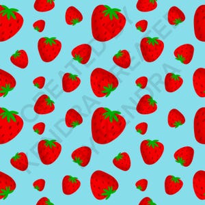 Strawberry Seamless Pattern | Cute Fruit Repeat Digital Design