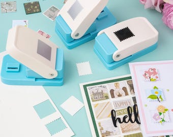 Stamp Punch, Square / Star/ Rectangular Postage Stamps Punches for Crafting