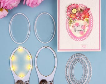 Warm White Oval LED Lights for Cards: Self-Adhesive Craft Lights