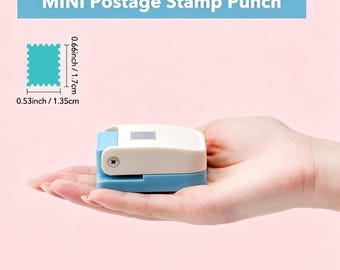 Super Mini Postage Stamp Punch；Punch-Out Size 1.6x1.35cm/0.63x0.53inch