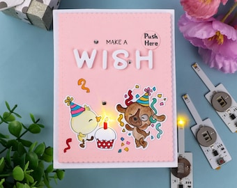 3-9pcs Blow-Out LED Candle Lights for Light-Up Birthday Card Making (Without Batteries),Handmade Projects