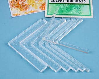Acrylic L-Square Ruler Set: Card Positioning & Layering Tools