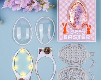 Egg LED Lights for Easter Cards: Warm White Self-Adhesive Lights