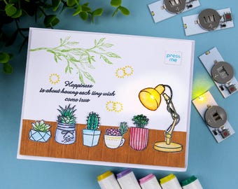 Self-Adhesive LED Twinkle Lights for Cards: Warm White DIY Craft Lights
