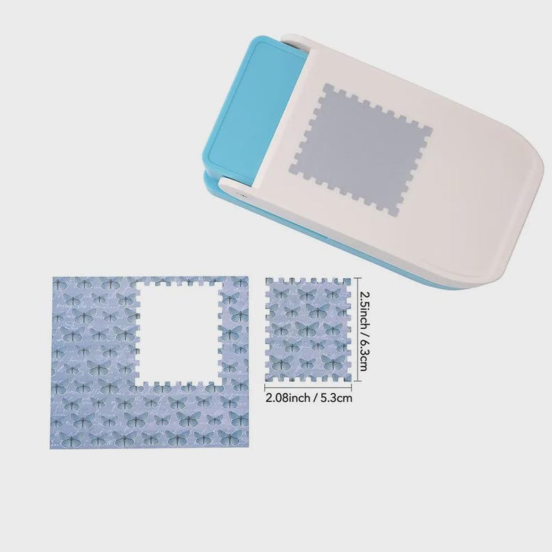May include: A white and blue butterfly-themed puzzle with a matching puzzle piece. The puzzle piece measures 2.08 inches by 2.5 inches. The puzzle is light blue with a butterfly pattern.