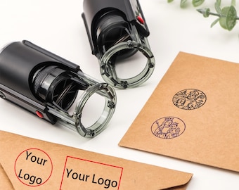 Custom Self-Inking Logo Stamp, Return Address, Portrait Face Stamp